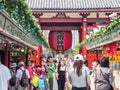 Tourists enjoy at Asakusa temple