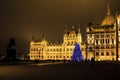 Christmas lights at the Parliament House in Budapest,