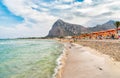 Tourists enjoy mediterranean sea in famous San Vito Lo Capo beach, Italy Royalty Free Stock Photo