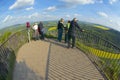 Tourists enjoy panoramic view, Rathen, Germany.