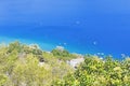 Tourists enjoy sun and watersports in the volcano lake of Castel Gandolfo Royalty Free Stock Photo