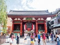 Tourists enjoy taking photograph at Asakusa temple