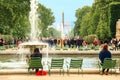 tourists enjoy the vacation at the Tuileries Garden in Paris Royalty Free Stock Photo