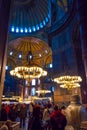 Tourists enjoying amazing interior of Hagia Sophia Istanbul Turkey