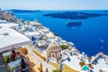 Santorini cliff top terrace amazing Caldera views Cyclades Greece