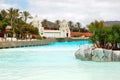 The tourists enjoying artificial wave water attractions in Siam waterpark