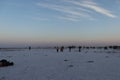 Tourists enjoying evening at Rann of Kutch festival - Rann utsav - white desert - Gujarat tourism - India travel Royalty Free Stock Photo