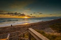 Tourists Enjoying a Florida Sunrise on the Beach Royalty Free Stock Photo