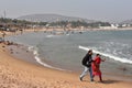 Tourists At Rushikonda Beach in Visakhapatnam