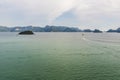 Traveling through the strait of malacca in the archipelago of langkawi in parachute malaysia Royalty Free Stock Photo