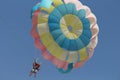 Enjoying parasailing at baga beach in Goa Royalty Free Stock Photo