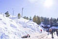 Tourists enjoying at Patnitop in winters.