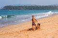 Tourists enjoying and relaxing at Agonda Beach Goa/ India