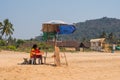 Tourists enjoying and relaxing at Agonda Beach Goa/ India