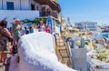 Lovely Santorini Caldera cliff edge Fira village architecture Cyclades Greece Royalty Free Stock Photo