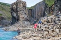 Tourists enjoying the stunning view of Studlagil canyon in Jokuldalur in east Iceland