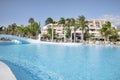 Tourists enjoying a sunny day at the Hotel Parque Santiago III, Playa de las Americas, Tenerife, Canary Islands, Spain Royalty Free Stock Photo