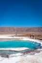 Tourists enjoying a sunny day at Lagunas Escondidas, Atacama Desert Royalty Free Stock Photo