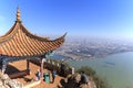 Tourists enjoying the view of Kunming, the capital of Yunnan province in Southern China, from XiShan Western Hill Royalty Free Stock Photo