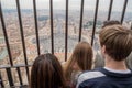 Tourists enjoying the view of Rome skyline from the top of St. P