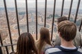 Tourists enjoying the view of Rome skyline from the top of St. P