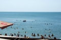 Tourists enjoying the Black Sea, Yalta, Ukraine