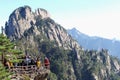 Tourists enjoy the panorama in the Yellow Mountains, China