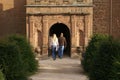 Tourists entering an Elizabethan Castle, Kenilworth, England Royalty Free Stock Photo