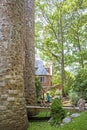 Tourists entering hammond castle Gloucester Massachuetts Royalty Free Stock Photo