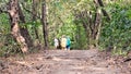Tourists entering trail connecting Playa Venao and Playa Playito inAzuero Peninsula