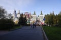 Tourists and entrance into Izmaylovo Kremlin of Moscow, Russia. Royalty Free Stock Photo