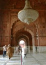 Tourists in the entrance of the Jama Masjid Mosque