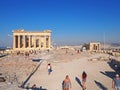 Tourists explore the Acropolis in the Morning