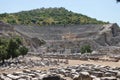 Tourists explore the ancient theater