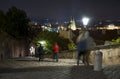 Prague night scene from castle