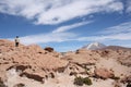 Tourists explore Ollague Volcano, Uyuni, Bolivia