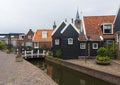 Tourists explore the small town of Volendam, on the Markermeer Lake Royalty Free Stock Photo