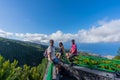 Tourists exploring the natural park of Cubo de la Galga on the island of La Palma