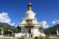 Tourists and faithful are visiting the National Memorial Chorten in Thimphu (Bhutan) Royalty Free Stock Photo