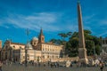 Tourists in the famous Piazza del Popolo in the historic center of Rome
