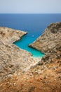 View to the magical Seitan Limania beach in Crete, Greece Royalty Free Stock Photo