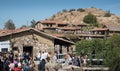 Tourists at Fikardou traditional old village cyprus Royalty Free Stock Photo