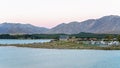 TOURISTS FLOCK TO PHOTOGRAPH THE BEAUTY OF THE CHURCH OF THE GOOD SHEPHERD ON LAKE TEKAPO, NEW ZEALAND Royalty Free Stock Photo