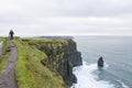 Tourists in a forbidden part of Cliffs of Moher