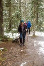 Tourists in the forest Royalty Free Stock Photo