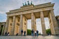 Tourists in front of the Brandenburg Gate