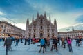 Tourists in front of the Duomo di Milano Royalty Free Stock Photo