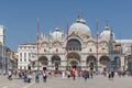 Tourists in front of St Marks Cathedral Basilica San Marco, Piazza San Marco, Venice, Veneto, Italy