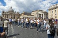 Tourists in front of St. Peter`s Basilica in Vatican City, Rome, Italy Royalty Free Stock Photo