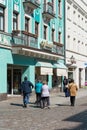 Tourists in the old town of Lutherstadt Wittenberg in Germany Royalty Free Stock Photo